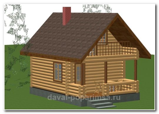 Баня с мансардой 4×6 метров