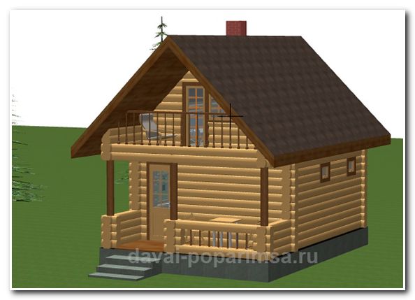 Баня с мансардой 4×6 метров