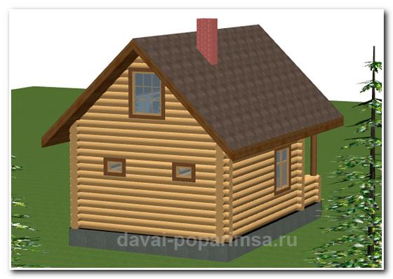 Баня с мансардой 4×6 метров