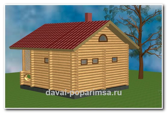 Баня 5х6 метров. Планировка из сруба